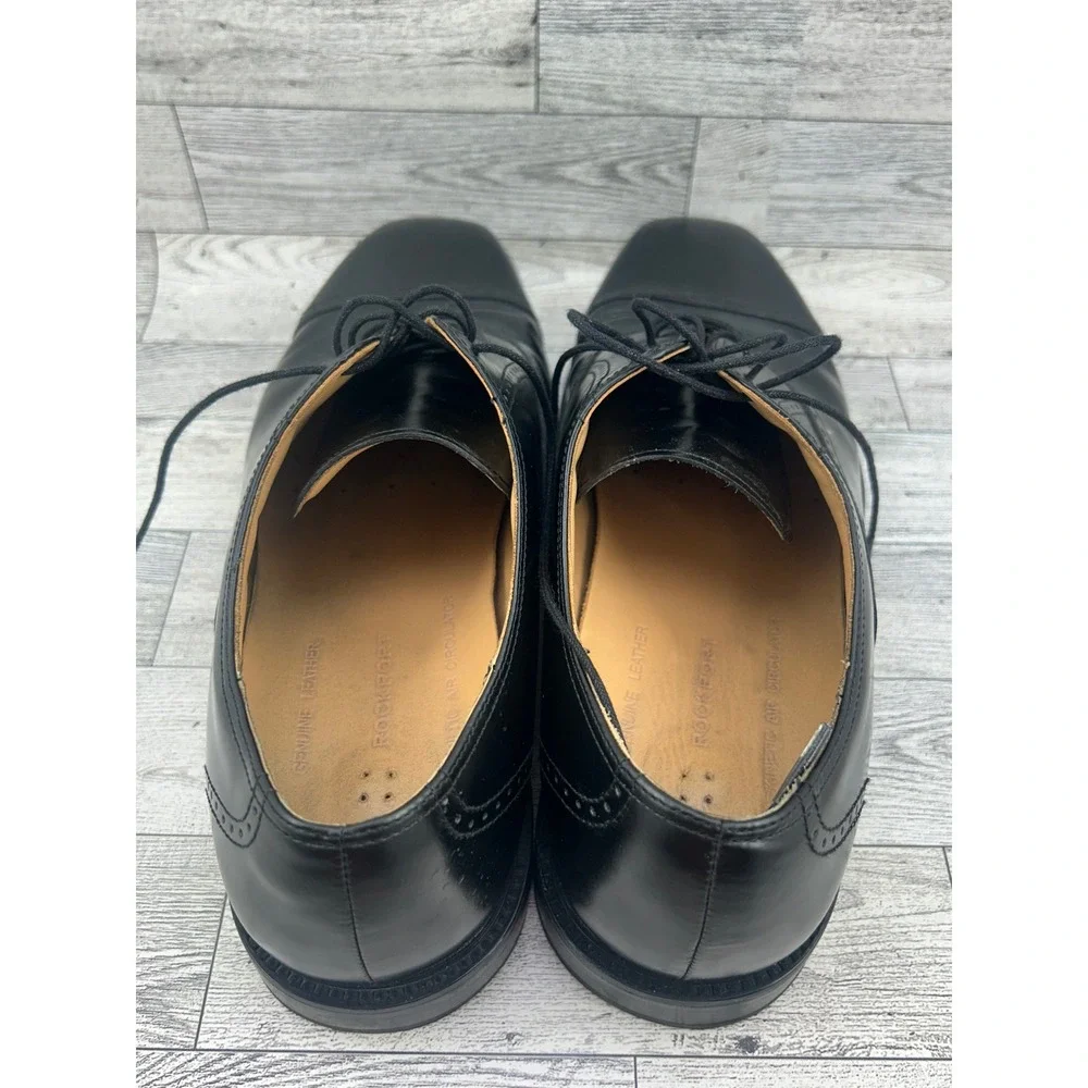 Rockport‎ Men APM11411 Black Leather Cap Toe Oxford Dress Shoes Size 9.5 W